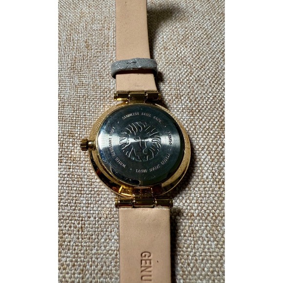 Anne Klein‎ Women\'s Gray Faux Snake Embossed Leather Strap Round Face Watch Gold